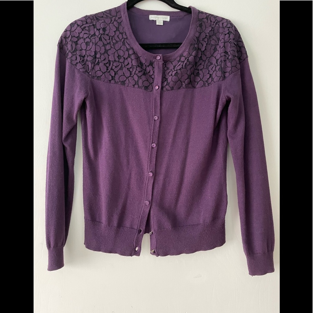 Purple Cardigan Lace detail.